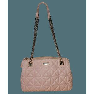 Kate Spade Leather Pink Quilted Classic Feminine Quiet Luxury Shoulder Chain Bag